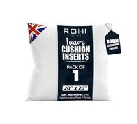 Rohi Pack of 1 Premium Microfibre Cushion Inserts 50cm x 50cm | 20x20 inch - Soft & Plump Down Alternative Filled Cushions Inner Pad - Breathable & Hypoallergenic Cushion Pads Set of 1 - White