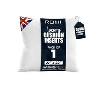Rohi Pack of 1 Premium Microfibre Cushion Inserts 55cm x 55cm | 22x22 inch - Soft & Plump Down Alternative Filled Cushions Inner Pad - Breathable & Hypoallergenic Cushion Pads Set of 1 - White