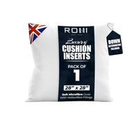 Rohi Pack of 1 Premium Microfibre Cushion Inserts 70cm x 70cm | 28x28 inch - Soft & Plump Down Alternative Filled Cushions Inner Pad - Breathable & Hypoallergenic Cushion Pads Set of 1 - White