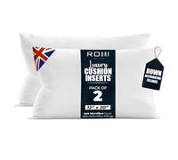 Rohi Pack of 2 Premium Microfibre Cushion Inserts 30cm x 50cm | 12x20 inch - Soft & Plump Down Alternative Filled Cushions Inner Pad - Breathable & Hypoallergenic Cushion Pads Set of 2 - White