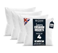 Rohi Pack of 4 Premium Microfibre Cushion Inserts 45cm x 45cm | 18x18 inch - Soft & Plump Down Alternative Filled Cushions Inner Pad - Breathable & Hypoallergenic Cushion Pads Set of 4 - White