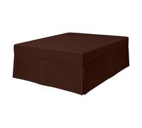 Rohi Percale Extra Deep Fitted Valance Sheet Single - 40 cm Pleated Valance Drop - Easy Care Single Fitted Sheet - Pleated - Fit over Mattress & Down to the Floor (Single, Chocolate)