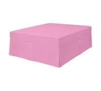 Rohi Percale Extra Deep Fitted Valance Sheet Single - 40cm Pleated Valance Drop - 180 Thread Count Easy Care Pleated Fitted Sheet - Fit Over Mattress & Down to the Floor (Single, Rose Pink)