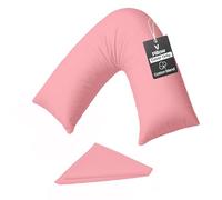 Rohi Pink V Shaped Pillowcase - Soft & Breathable V Pillow Cover - Hypoallergenic Triangle Pillow Case - Envelope Closure - Back Support Orthopaedic Nursing V Pillowcase Covers Only (Pink)