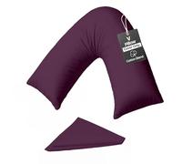 Rohi Plum V Shaped Pillowcase - Soft & Breathable V Pillow Cover - Hypoallergenic Triangle Pillow Case - Envelope Closure - Back Support Orthopaedic Nursing V Pillowcase Covers Only (Plum)