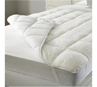 Rohi Reversible Sherpa Fleece Mattress Topper Super King Bed - 2cm Thick Microfibre Quilted Mattress Topper for All Season - Teddy Fleece Pad with 4 Elastic Bands Fits 40cm Deep, Super King 180x200cm