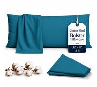 Rohi Teal Bolster Pillow Cases 3ft (36") | Soft Cotton Blend Orthopedic Body Pillow Cover for Neck, Pregnancy & Nursing Support | Hypoallergenic & Breathable Long Pillow Case