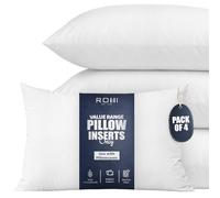 Rohi Value Range Bed Pillow Inserts 4 Pack | Neck Support Hypoallergenic Pillow | Breathable Medium Firm Pillows for Back, Front & Side Sleepers | UK Made 45 × 66 cm
