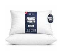 Rohi Value Range Pillows 2 Pack | Neck Support Hypoallergenic Pillow Inserts | Breathable Medium Firm Pillows for Back, Front & Side Sleepers | UK Made 45 × 66 cm