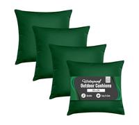 Rohi Waterproof Outdoor Cushions 4 Pack Filled - Decorative Cushions - PU Coating Waterproof Cushions for Garden, Patio, Couch, Tent, Balcony and Sofa (Dark Green, 24" x 24")