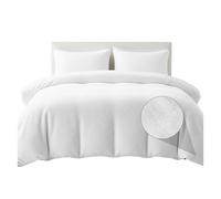 Rohi White Luxury Teddy Fleece Duvet Cover Set - Soft Cosy & Fluffy Teddy Bear Bedding, Thermal Warm Winter Fleece Quilt Cover with Matching Pillowcases - Anti Allergy Bedding, Super King