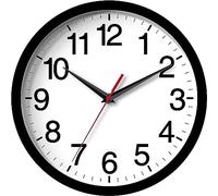 Rohioue 14 Inch Wall Clock Modern Battery Operated Silent Non Ticking Large Analog Clock for Living Room Office Home Bedroom Kitchen Bathroom(Black)