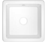 Rohl RC1818 Shaws Classic 18-1/8" Single Basin Square Fireclay Kitchen or Bar Si, White
