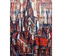 Rohlfs St. Patrocli Kirche Expressionist Malerei, groß, Kunstdruck auf Leinwand, Premium Wandbild