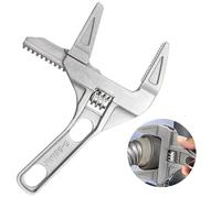 ROHMERIQUE Adjustable Spanner Wrench 6-68mm Wide Jaw 2-in-1 Ultra-Thin Shifting Spanner 200mm Aluminum Alloy Plumbers Wrench for Pipe/Basin/Plumbing Bathroom/Home Use (Silver)
