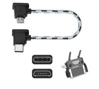 ROHMERIQUE Type-C to Micro USB Short Cable for DJI Remote Controller - 15cm Portable Charging & Data Wire, 90° USB-C Connector, Anti-Tangle, Compatible with Mavic Mini/Pro/Air/Spark （Black）