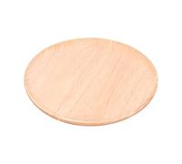 ROHMRHIE Rubber Wood Dinner Plate Round Tea Serving Tray Fruit Snack Tray Food Storage Plate (27cm)