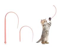 ROHOME Interactive Cat Toys, Mouse-Tail Wand Toy for Cats, Silicone Cat Toy Teaser Wand, Safe with Natural Predator Mimicking Movements (pink)