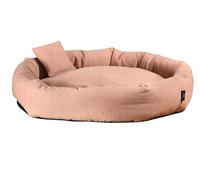 Rohrschneider Cuddly Island for Dogs and Cats, Recycled Material Made from PET Bottles, Removable Inner Cushion, Removable Cover, Grey or Pink, Various Sizes (Pink, M: 68 x 18 cm)