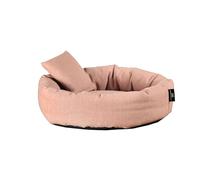 Rohrschneider Cuddly Island for Dogs and Cats, Recycled Material Made from PET Bottles, Removable Inner Cushion, Removable Cover, Grey or Pink, Various Sizes (Pink, S: 50 x 15 cm)