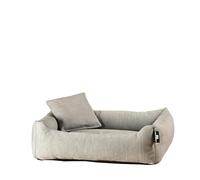 Rohrschneider Cuddly Sofa for Dogs, Recycled Upholstery Fabric, Grey or Pink, Various Sizes, Removable Cover, with Inner Cushion and Decorative Cushion, Non-Slip Underside (Grey, S: 50 x 40 x 15 cm)