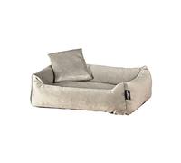 Rohrschneider Cuddly Velvet Sofa for Pets, with High Edge and Removable Inner Cushion, 100% Polyester, Washable Cover, Non-Slip Underside, Various Sizes and Colours (Taupe, S: 50 x 40 x 15 cm)