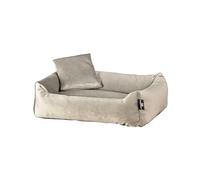 Rohrschneider Cuddly Velvet Sofa for Pets, with High Edge and Removable Inner Cushion, 100% Polyester, Washable Cover, Non-Slip Underside, Various Sizes and Colours (Taupe, L: 90 x 65 x 22 cm)