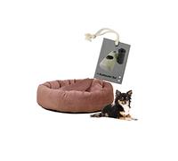 Rohrschneider Denver Dog Cushion Cuddly Cave Velvet S-M-L with Dog Waste Bag Set (S, Pink)