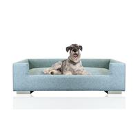 Rohrschneider Dog Sofa Dog Bed Medium and Large Dogs Washable Robust Upholstery Fabric 100% Polyester Turquoise W 90 x D 57 x H 26 cm Includes 2 x Decorative Cushions