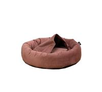 Rohrschneider LAJOS Cuddly Island for Dogs, Round with High Edge, Removable Cover, Hand Washable, Velvet Fabric Polyester, Non-Slip Underside, Removable Inner Cushion (Rose, Size M: Diameter 68 x 18