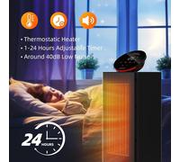 OMISOON Heater 2000W, ECO Electric Heater with 90°Oscillation, Thermostat, 24H Timer, Low Energy, LED Touch, Remote Control, 4 Modes, Overheating Protection, Auto Off, Fan Heater for home (QN12)