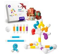 ROHSCE Magnetic STEM Tube Builder for Kids - 26 Flexible Pieces, Easy-Grip Parts for Open-Ended Play and Learning