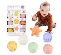 ROHSCE Sensory Balls for Babies 6 to 12 Months, Ball for Toddlers 1-3, Soft & Textured Montessori Baby Toys, Wheat Straw Toddler Balls for Infant Development 6 Pieces