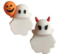 Roioiow Ghostees Mystery Phone Decor - Cute Mini Ghost Pumpkin Charms Phone Topper, Halloween Gifts, Accessory for All Phones, S, Plastic, No Gemstone