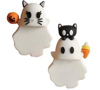 Roioiow Ghostees Mystery Phone Decor - Cute Mini Ghost Pumpkin Charms Phone Topper, Halloween Gifts, Accessory for All Phones, S, Plastic, No Gemstone