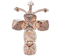 Roioiow Vintage Mini Masonic Transforming Pendant Necklace - Engraved with Masonic Symbols, Folding Orb to Cross, Retro Freemasonry Jewelry for Men Women, M, Metal, No Gemstone