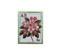 Roiseposie Arkansas Apple Blossom State Flower Patch, Stamp 3 Inches Iron On/Sew On Embroidered Applique Fabric Aesthetic Floral Patches for Clothes Backpacks Hat Jeans, Vintage Patches for Boys Girls