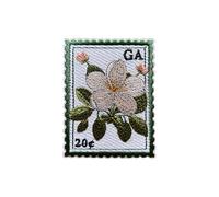 Roiseposie Georgia Cherokee Rose State Flower Patch, Stamp 3 Inches Iron On/Sew On Embroidered Applique Fabric Aesthetic Floral Patches for Clothes Backpacks Hat Jeans, Vintage Patches for Boy Girl