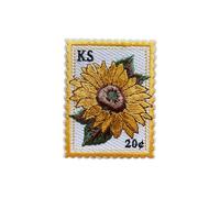 Roiseposie Kansas Sunflower State Flower Patch, Stamp 3 Inches Iron On/Sew On Embroidered Applique Fabric Aesthetic Floral Patches for Clothes Backpacks Hat Jeans, Vintage Flower Patches for Boy Girl