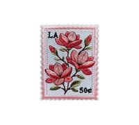 Roiseposie Louisiana Magnolia State Flower Patch, Stamp 3 Inches Iron On/Sew On Embroidered Applique Fabric Aesthetic Floral Patches for Clothes Backpacks Hat Jeans, Vintage Flower Patch for Boy Girl
