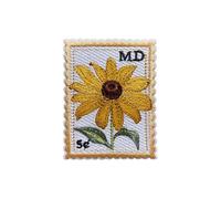 Roiseposie Maryland Black-Eyed Susan State Flower Patch, Stamp 3 Inches Iron On/Sew On Embroidered Applique Fabric Aesthetic Floral Patches for Clothes Backpacks Hat Jeans, Vintage Flower Patches
