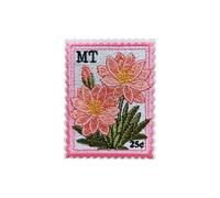Roiseposie Montana Bitterroot State Flower Patch, Stamp 3 Inches Iron On/Sew On Embroidered Applique Fabric Aesthetic Floral Patches for Clothes Backpacks Hat Jeans, Vintage Flower Patch for Boy Girl