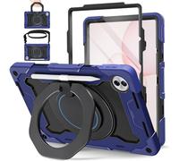 ROISKIN for Honor Pad 10 Case 12.1 Inch 2025 with Screen Protector, 360°Rotating Stand, Shoulder Strap, Heavy Duty Shockproof Kids Cover with Pencil Holder for Honor 10 Tablet Case, Navy Blue