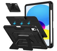 ROISKIN for iPad A16 11th/10th Generation Case 2025/2022 11/10.9 Inch with Pencil Holder, Slim Smart Y-Shaped Trifold Stand Shockproof iPad A16 Cover with Hard PC Back, Auto Wake/Sleep, Black