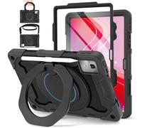 ROISKIN for Lenovo Tab M11 / K11 Case 11 inch 2024 with Screen Protector | with 360° Rotating Stand, Shoulder Strap, Pencil Holder, Heavy Duty Shockproof Kids Cover for Lenovo M11 Tablet, Black