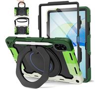 ROISKIN Honor Pad X9 11.5 inch 2023 Case: Heavy Duty Rugged Shockproof Cover for Honor Pad X8 Pro, Honor Pad X9 Case with Screen Protector & Pen Holder & Rotating stand & Shoulder Strap,Black-Green