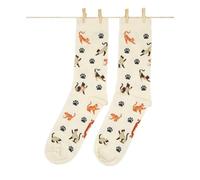 Roits Socks Cats Cream Man and Woman - Socks Original Drawings Fun Prints Gift Kittens Cool Colours Accessories, Cream Cats, 41-46