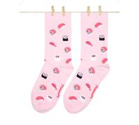 Roits Sushi Socks Pink Men and Women - Socks with Original Funny Drawings Gift Prints Cool Colours Accessories Food, pink, 41-46