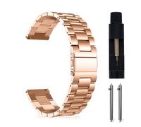 RoiYeel Metal Strap Compatible with Garmin Vivoactive 4/Venu 3/Venu 2 45mm/Forerunner 255/955/265/965 Watch Bands,22mm Stainless Steel Strap for Amazfit GTR 4/3/2,2e, Huawei watch GT 4 46mm-RoseGold