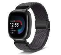 RoiYeel Nylon Strap Compatible with Fitbit Versa 4 /Fitbit Versa 3 /Sense 2 /Fitbit Sense, Soft Nylon Sport Replacement Band for Fitbit Sense 4 /Versa 3 Strap for Women Men (Space Gray)